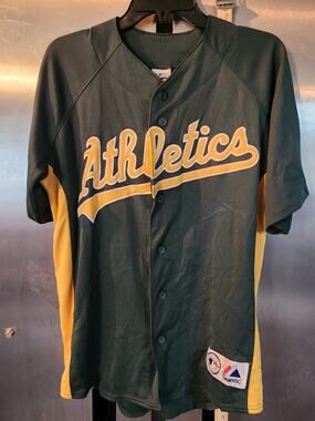 Oakland Athletics Majestic MLB Green Baseball Jersey Vintage